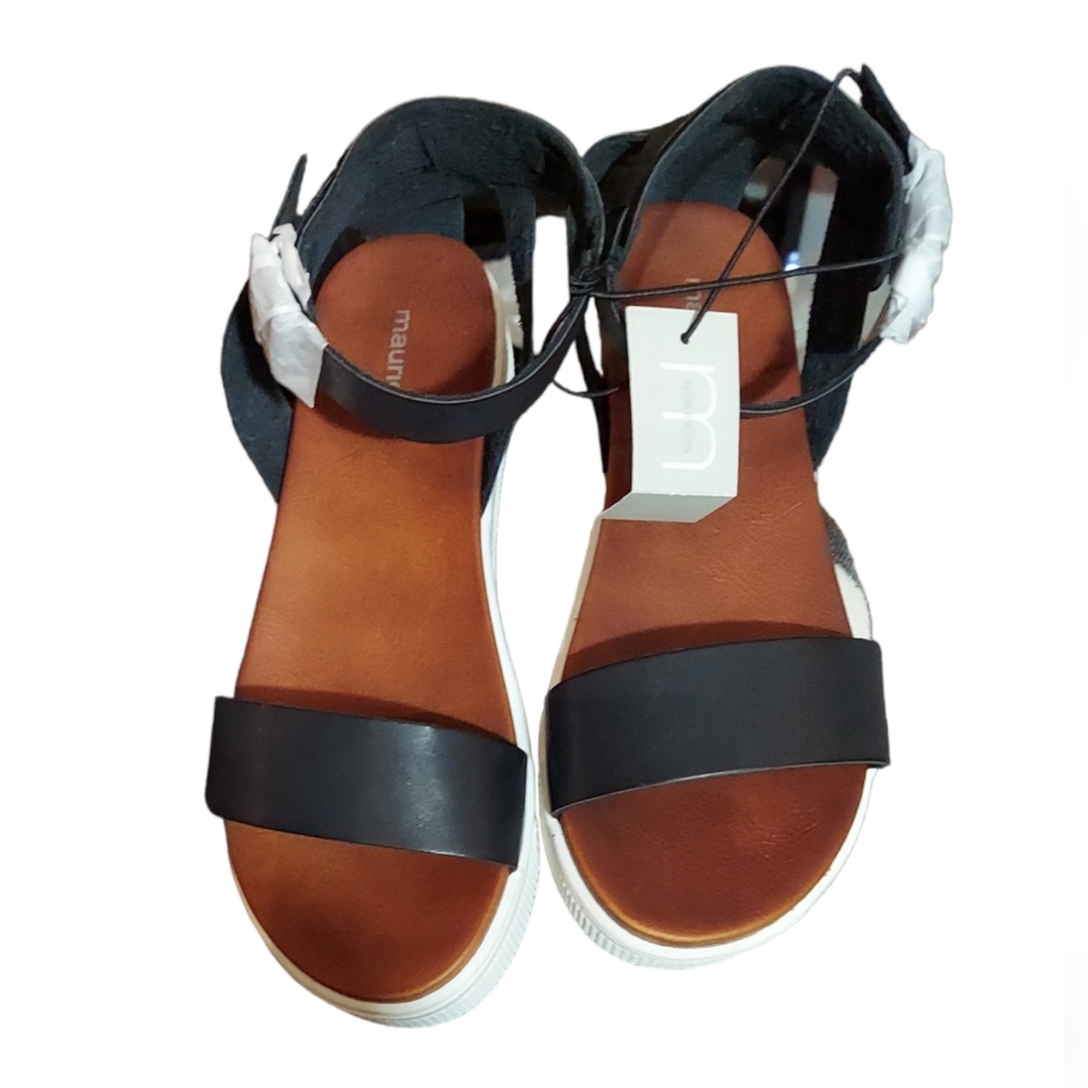 Maurices Hadly Black Ankle Strap Open Toe Sandals Women's Size 7 NWT
